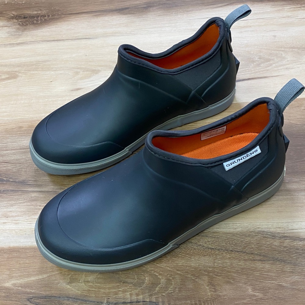 Grundens Deck Boss Ankle Boot Size 8 Mens Fishing Shoe Waterproof Black Rubber